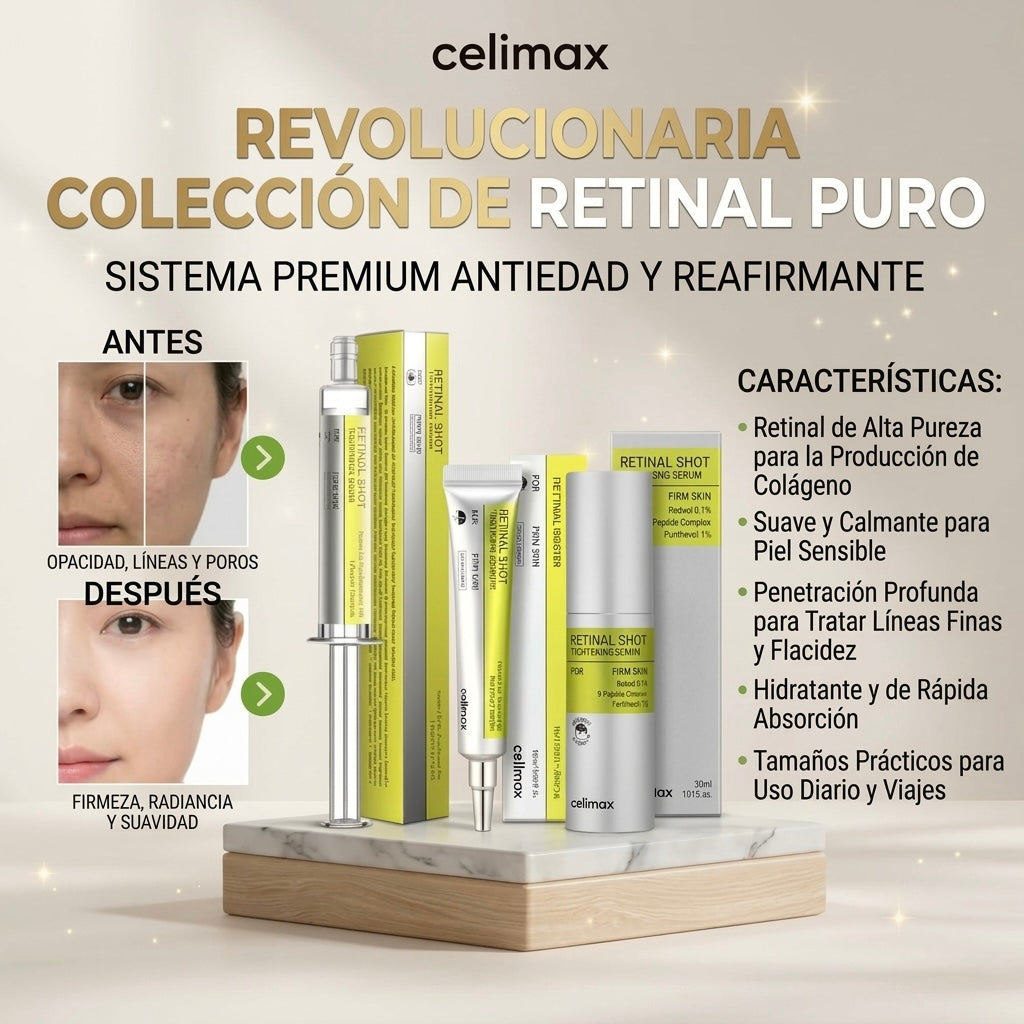 Celimax Retinal Shot - Kit para Arrugas, Poros y Firmeza