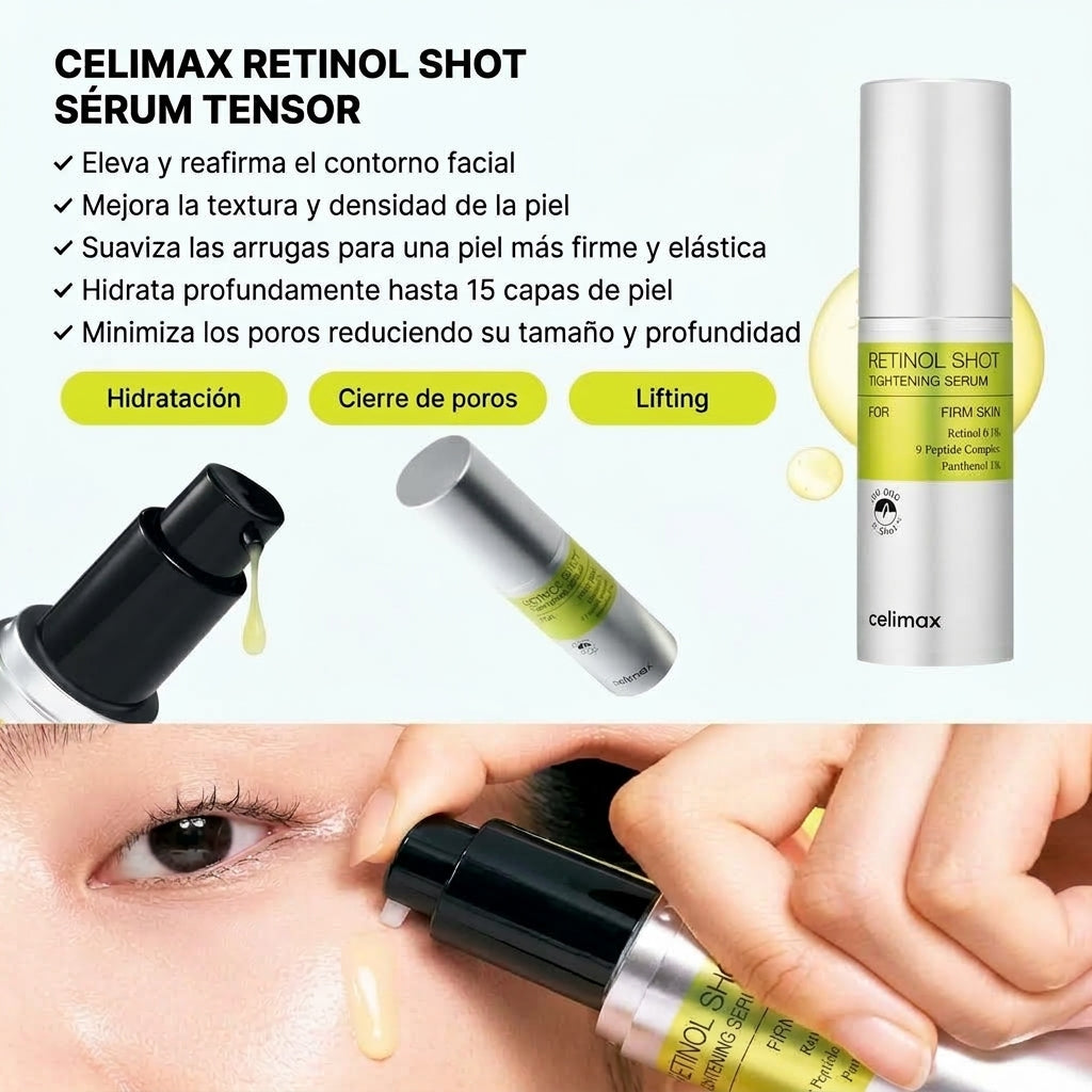 Celimax Retinal Shot - Kit para Arrugas, Poros y Firmeza